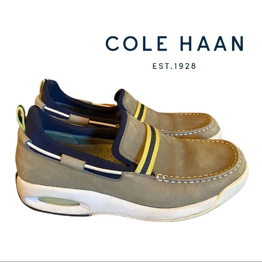 Cole Haan Women's Air Regata Gray Navy Lime Boat Shoes Loafers #D12284 6 6B